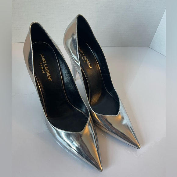 YSL mirrored silver leather pumps in size 39.5 these are stunning! - Picture 3 of 8